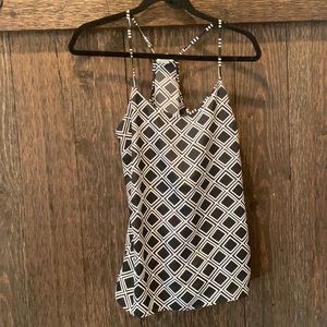J Crew black and white tank top